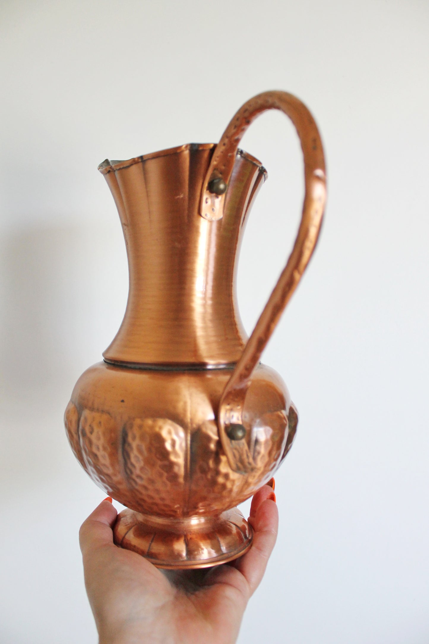 Copper pitcher, copper jug - Vintage big copper pitcher - 10.2 inches- Germany vintage - 1970s