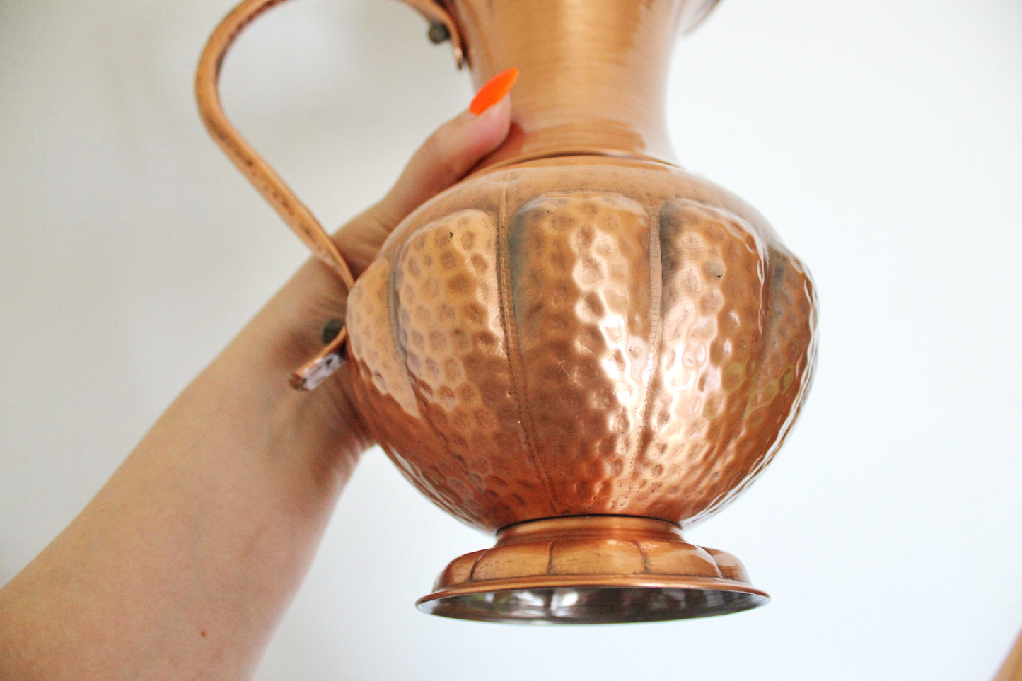 Copper pitcher, copper jug - Vintage big copper pitcher - 10.2 inches- Germany vintage - 1970s