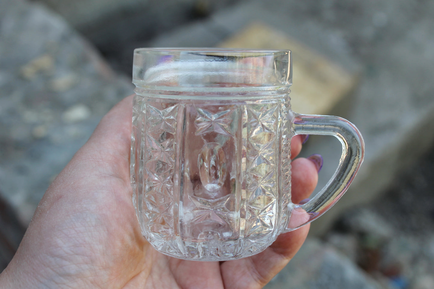 Set of 3 Vintage crystal glasses, mugs - USSR crystal - soviet glasses