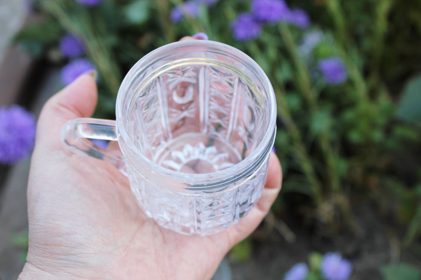 Set of 3 Vintage crystal glasses, mugs - USSR crystal - soviet glasses