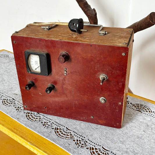 Vintage Soviet Handmade Power Supply Industrial Decor, Cold War Electronics, Steampunk Laboratory Device, Tech Prop
