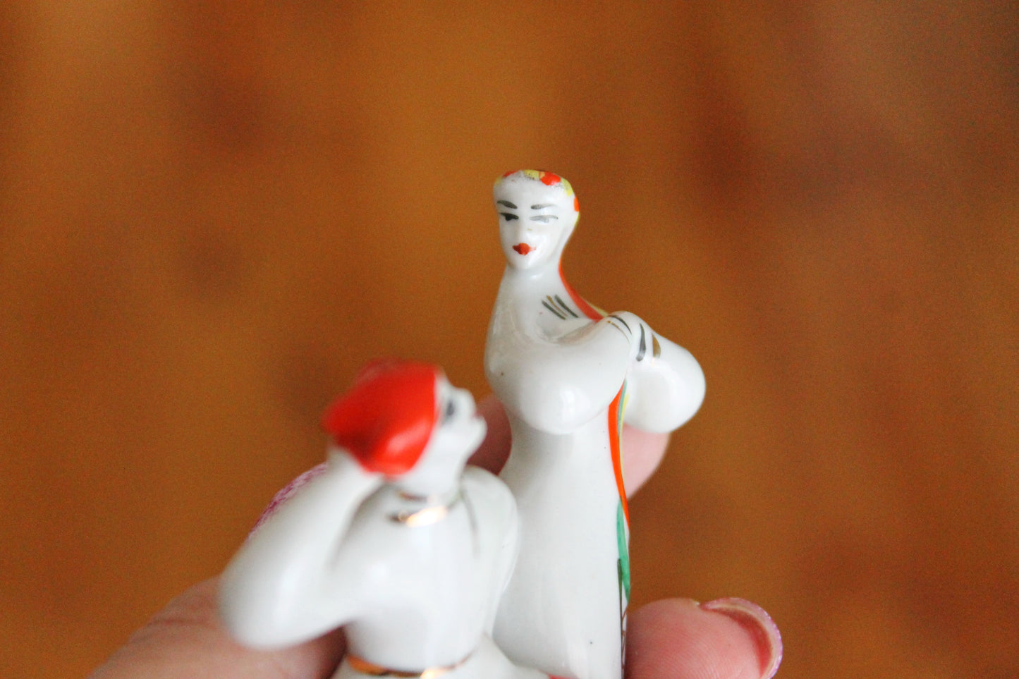 SMALL Vintage porcelain Ukrainian DANCERS - USSR vintage porcelain - Polonsk Porcelain Factory - 1960s -hand painted