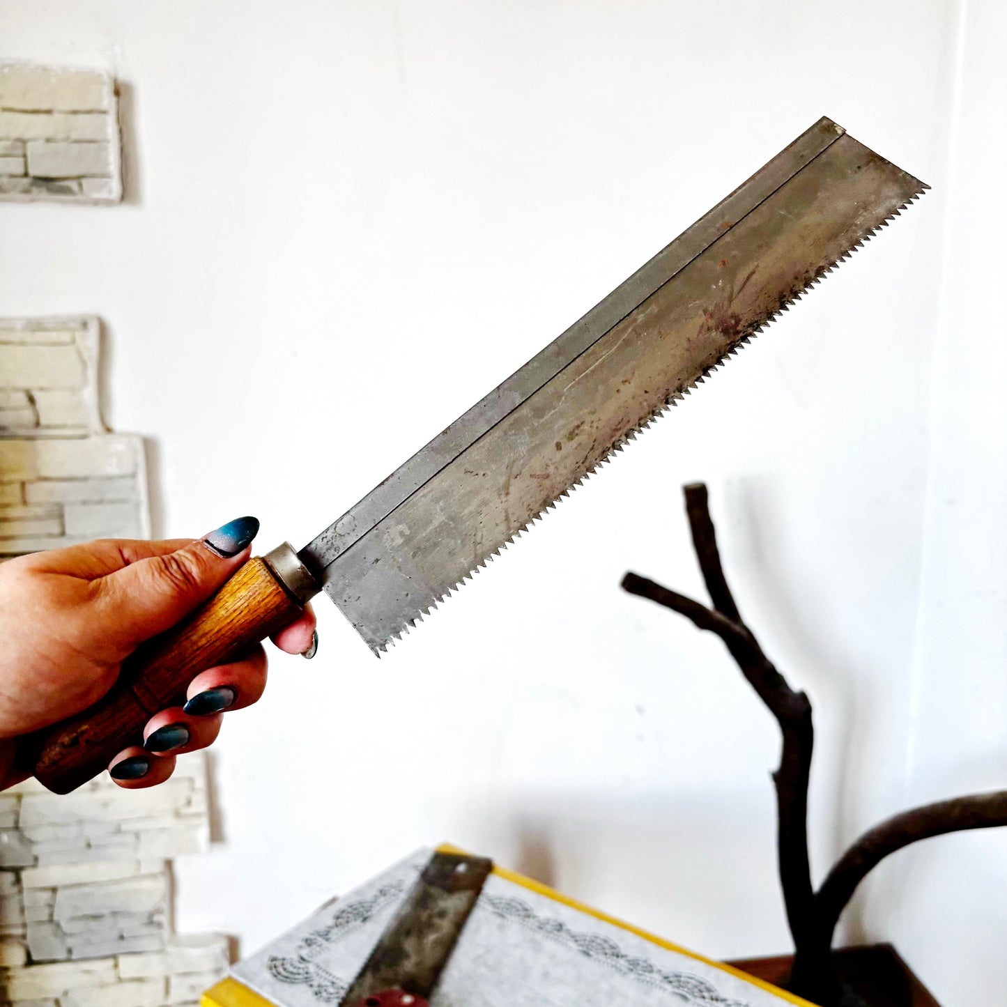 Vintage Soviet Backsaw Hand Saw, USSR Woodworking Tool, Dovetail Tenon Saw, Carpenter Collectible, Steel Joinery Saw