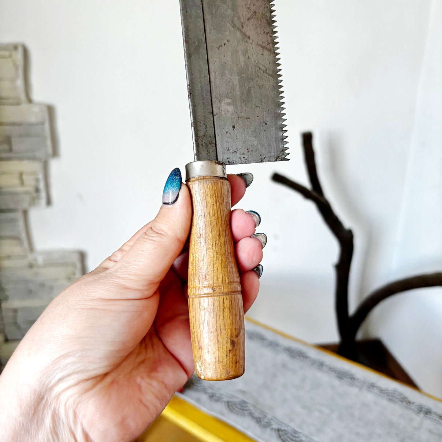 Vintage Soviet Backsaw Hand Saw, USSR Woodworking Tool, Dovetail Tenon Saw, Carpenter Collectible, Steel Joinery Saw