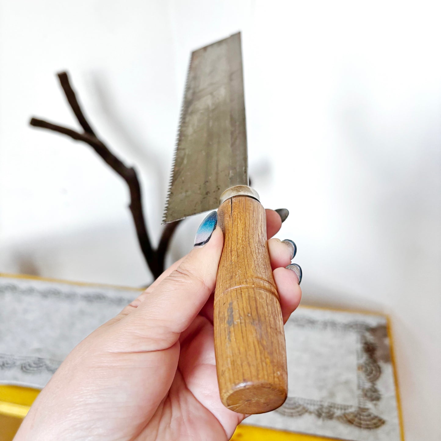 Vintage Soviet Backsaw Hand Saw, USSR Woodworking Tool, Dovetail Tenon Saw, Carpenter Collectible, Steel Joinery Saw