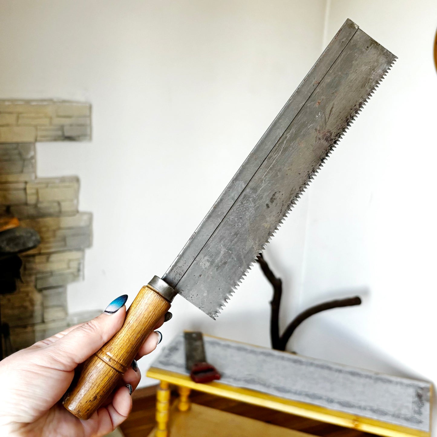 Vintage Soviet Backsaw Hand Saw, USSR Woodworking Tool, Dovetail Tenon Saw, Carpenter Collectible, Steel Joinery Saw