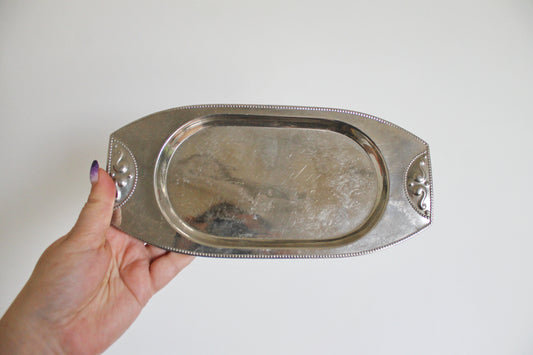 Vintage stainless still small TRAY - 25 cm - 9.8 inches - small decoration tray for two cups - Germany vintage decor tray - 1980s