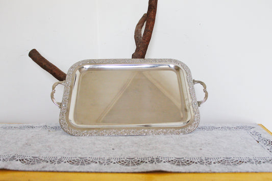 Vintage stainless still TRAY - 19.3 inches - big decoration tray - Germany vintage decor tray - 1980s