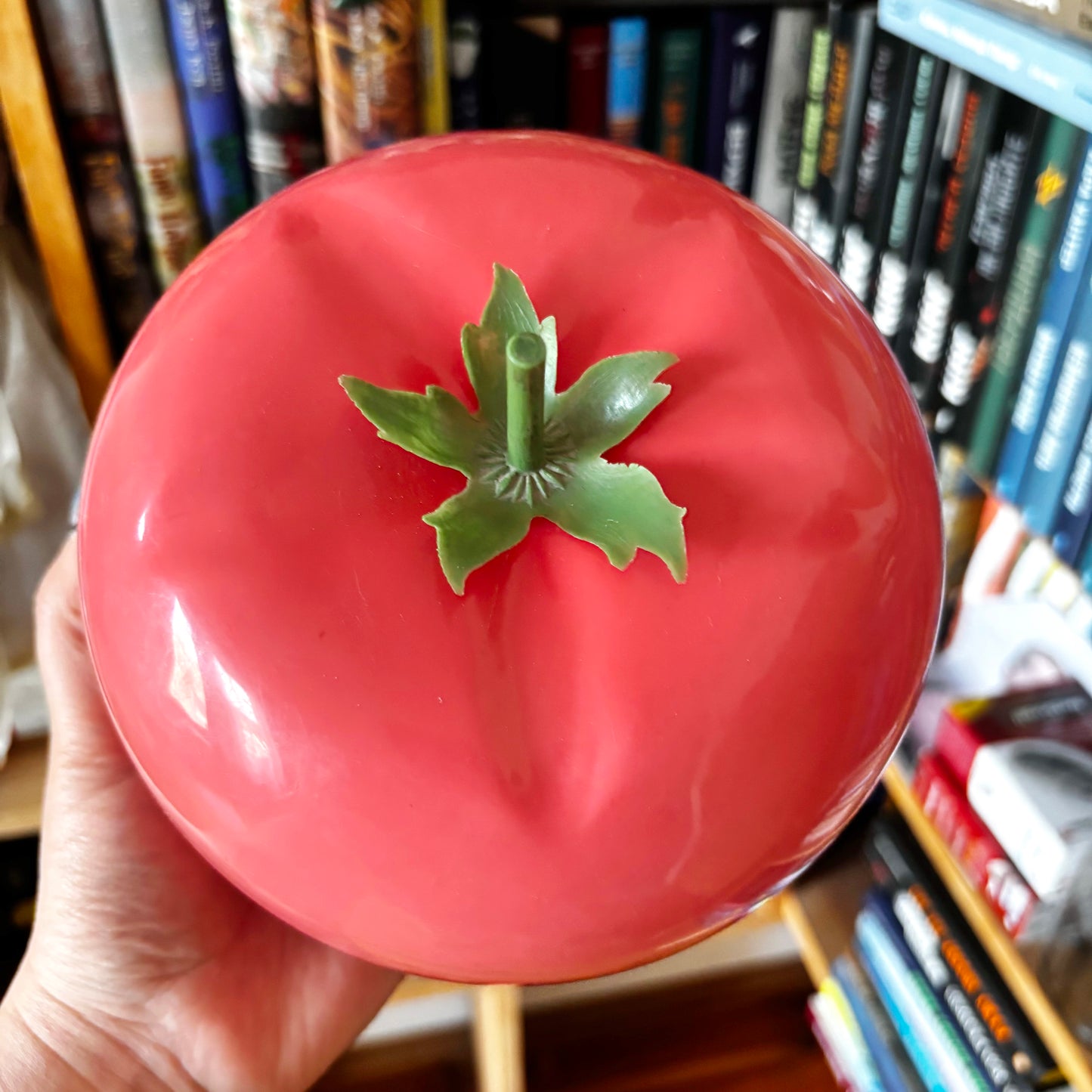 Vintage Tomato Shaped Plastic Container, Soviet Red Tomato Candy Dish, Retro Kitchen Storage Box, Fruit Shaped Trinket Box