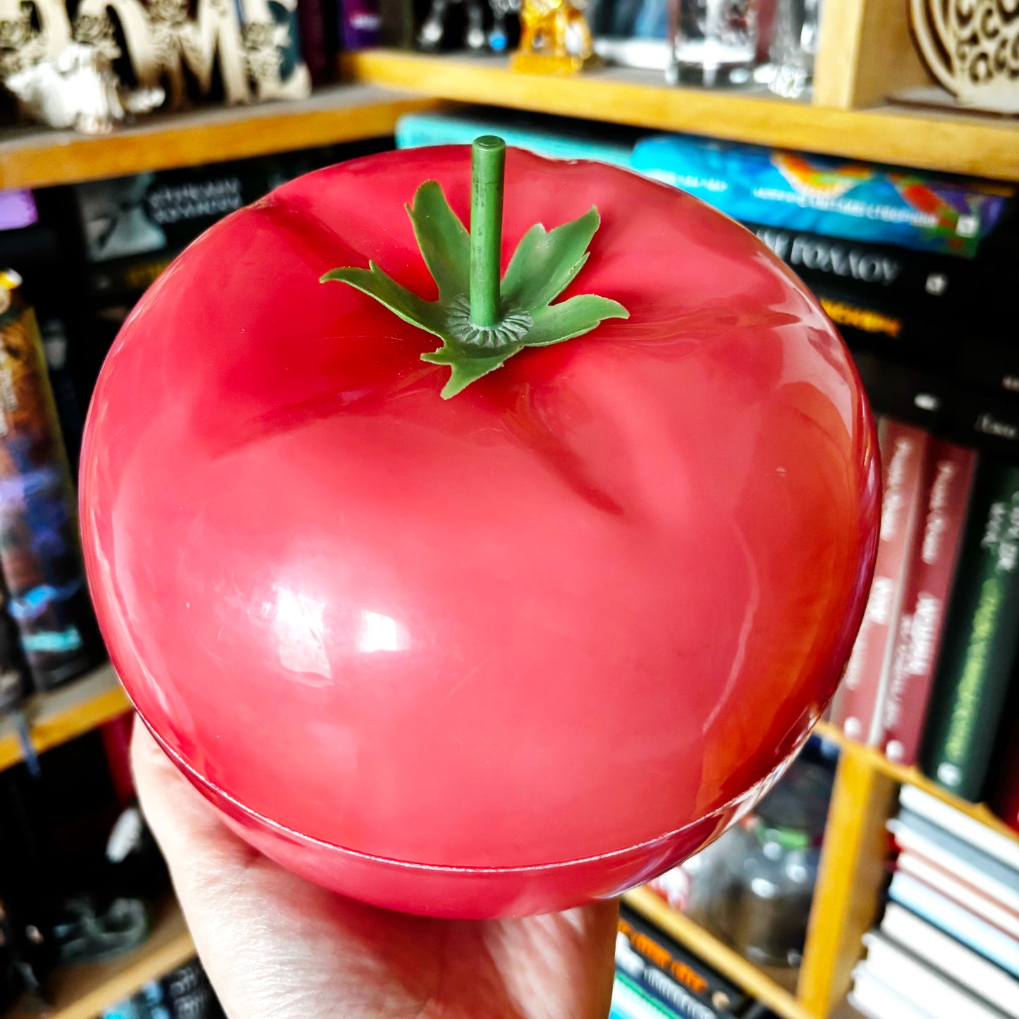 Vintage Tomato Shaped Plastic Container, Soviet Red Tomato Candy Dish, Retro Kitchen Storage Box, Fruit Shaped Trinket Box