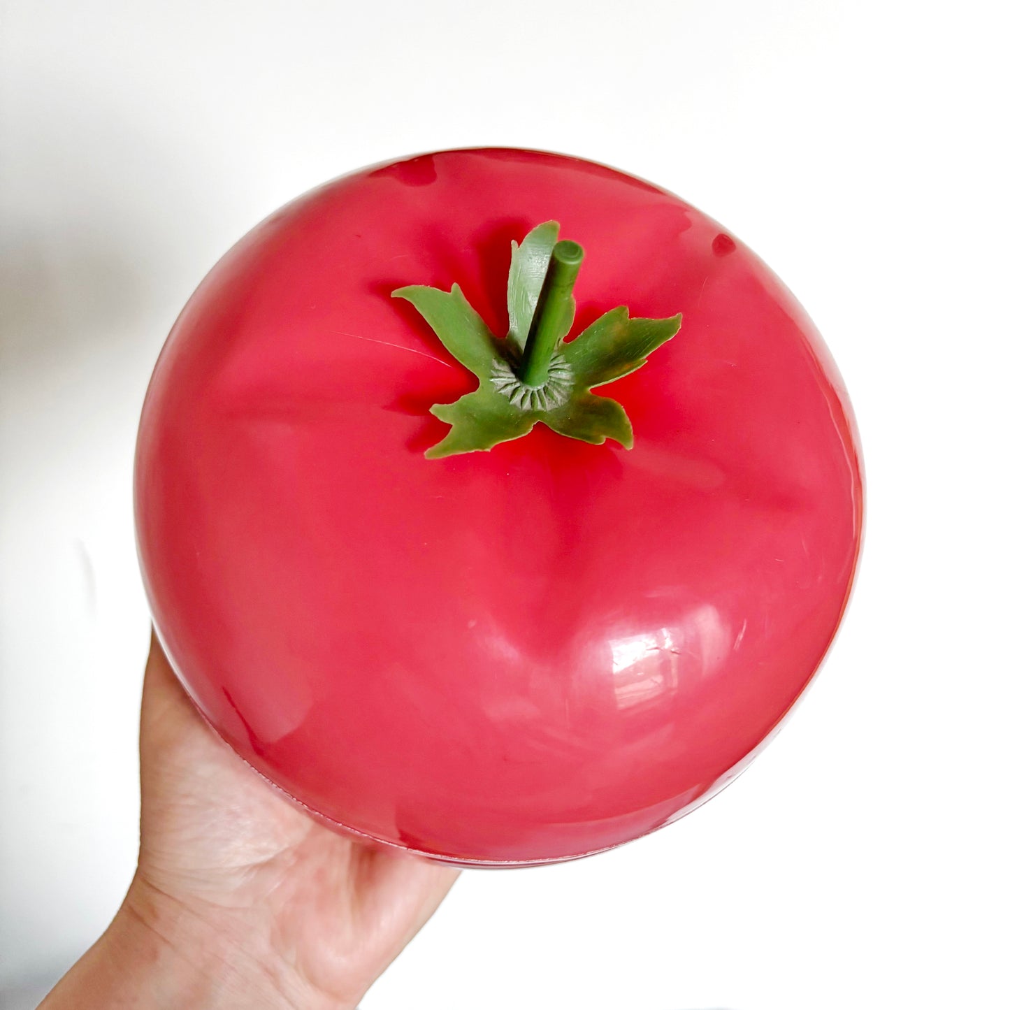 Vintage Tomato Shaped Plastic Container, Soviet Red Tomato Candy Dish, Retro Kitchen Storage Box, Fruit Shaped Trinket Box