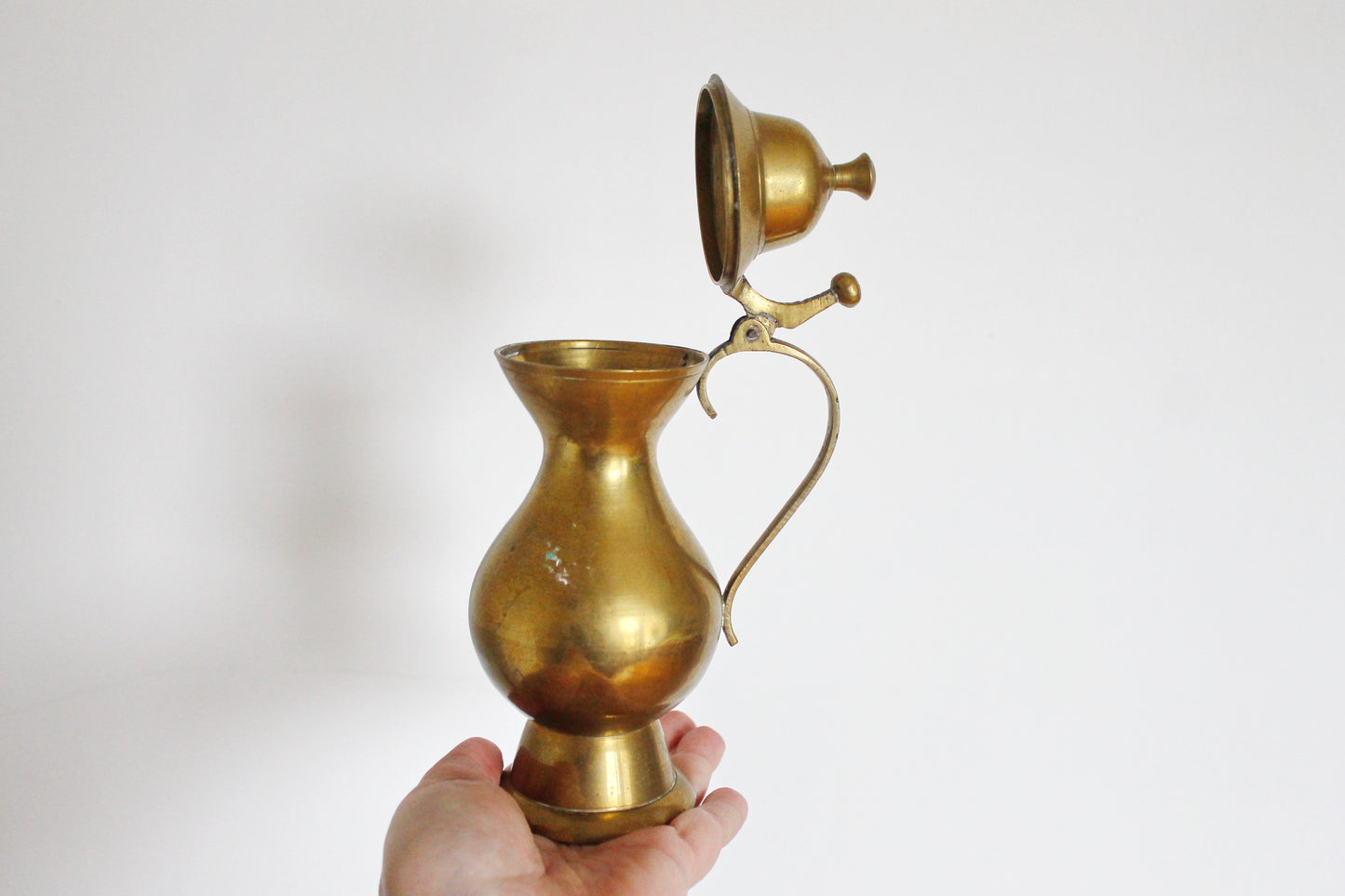 Brass pitcher, brass jar - Vintage brass small pitcher - 7.5 inches- Germany vintage - 1970s