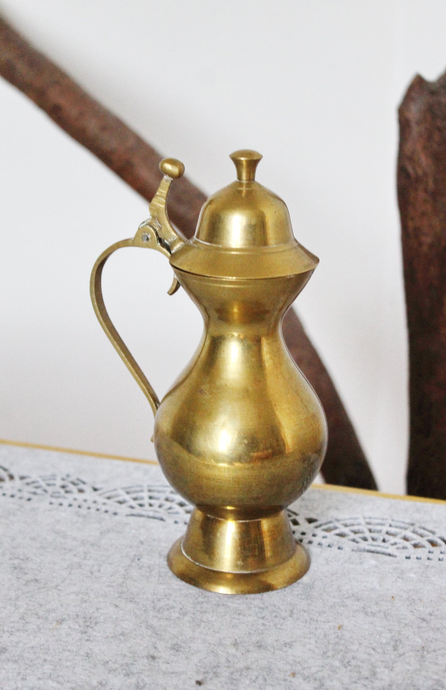 Brass pitcher, brass jar - Vintage brass small pitcher - 7.5 inches- Germany vintage - 1970s