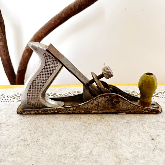 Vintage Soviet Hand Plane Woodworking Tool, Adjustable Metal Bench Plane, Carpenter Hand Tool, Rustic Workshop Decor