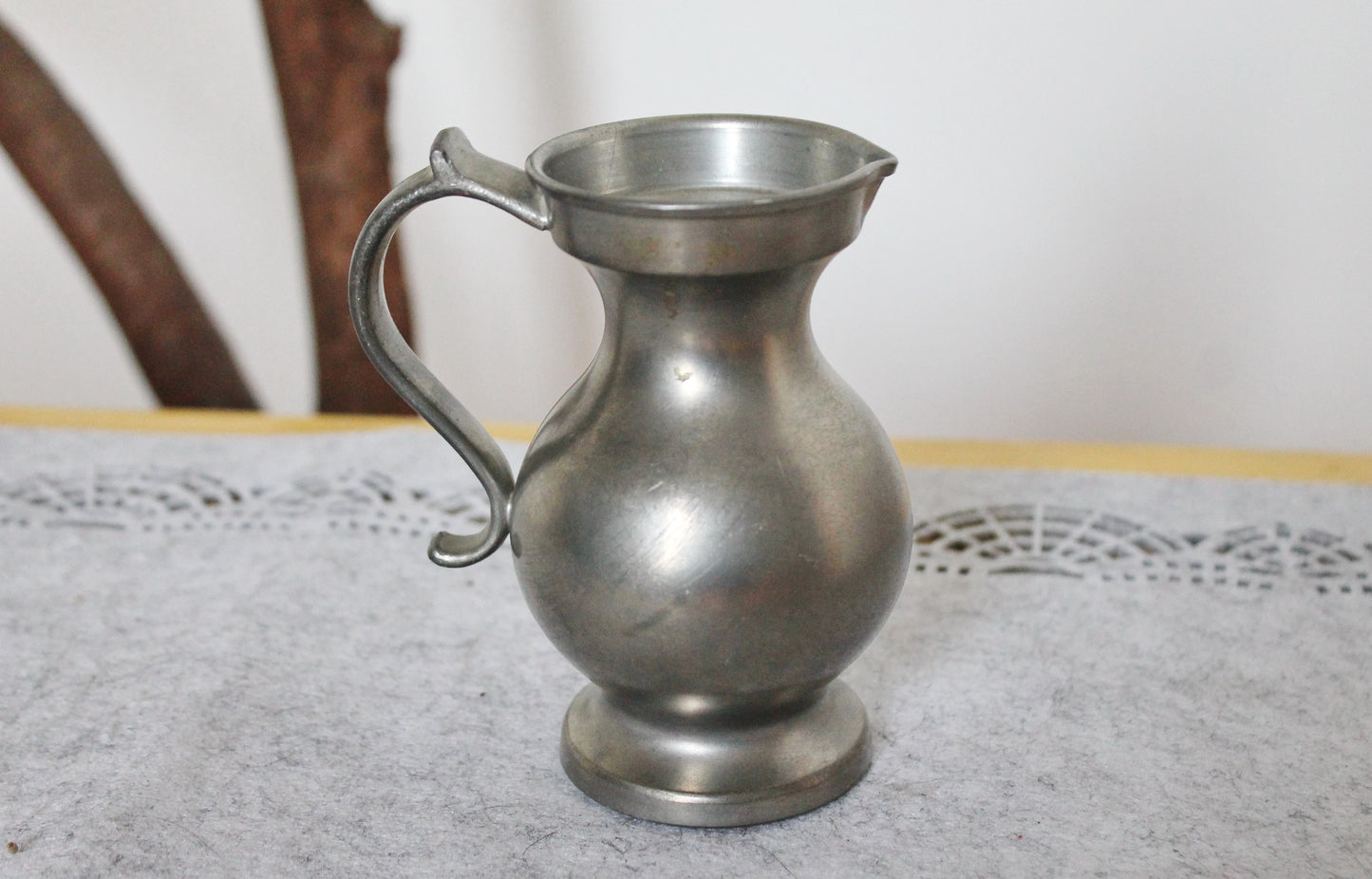 Pewter pitcher, brass jar Zint/Zinn - Vintage pewter small pitcher/vase - 4.7 inches- Germany vintage - 1970s