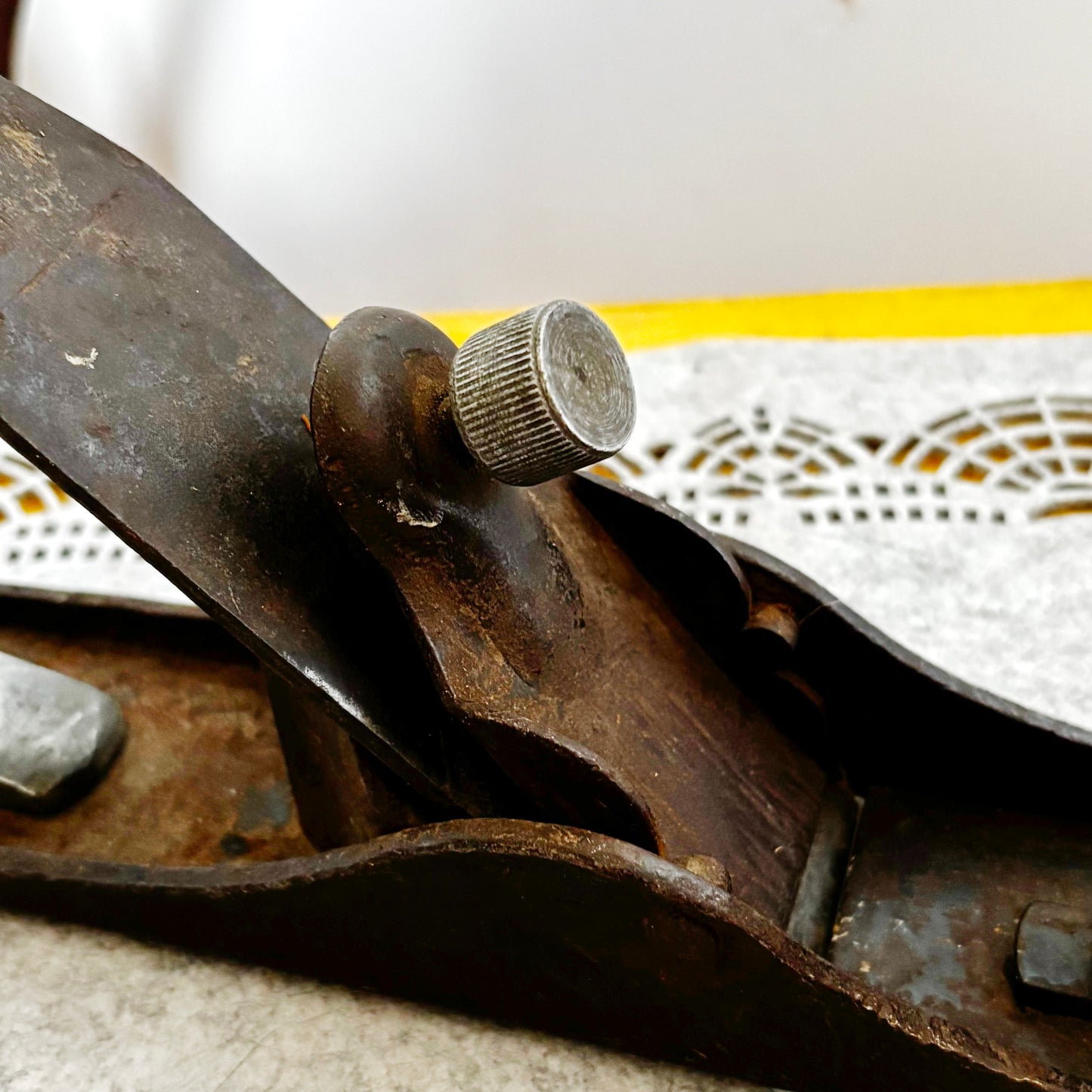 Vintage Soviet Hand Plane USSR Woodworking Tool Cast Iron Wood Plane Wooden Front Knob Aluminum Handle Carpenter Tool