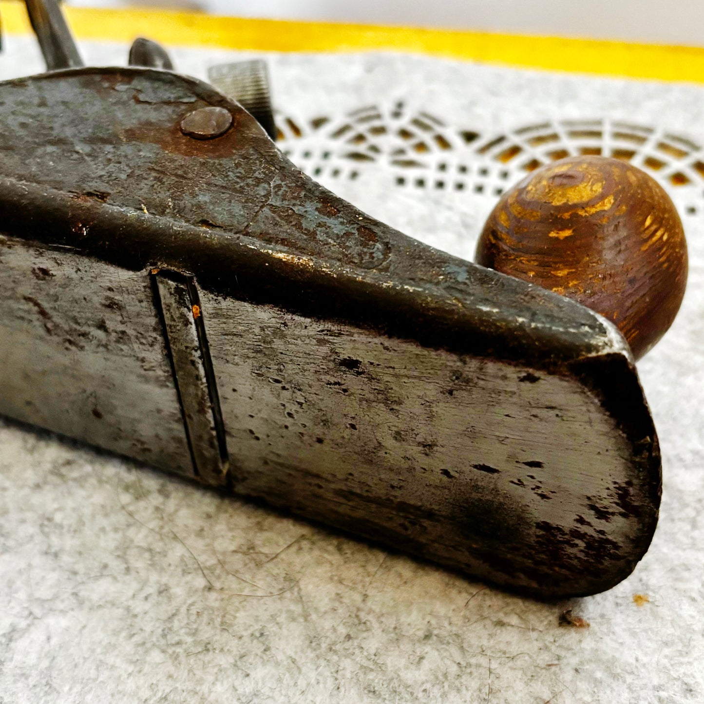 Vintage Soviet Hand Plane USSR Woodworking Tool Cast Iron Wood Plane Wooden Front Knob Aluminum Handle Carpenter Tool