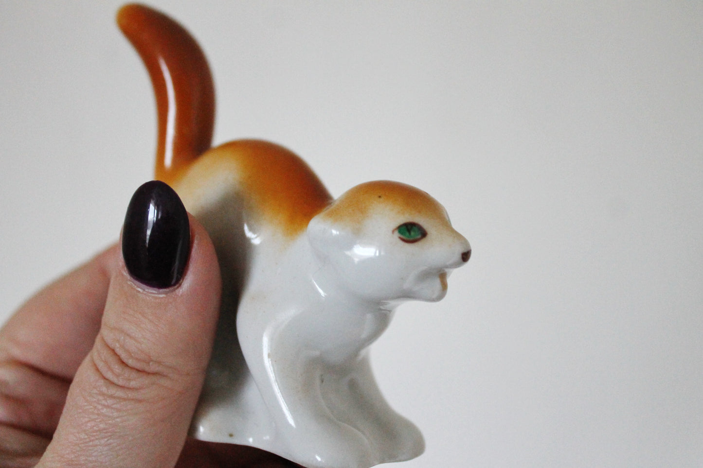 Soviet Porcelain Marten figurine - 2.9 inches - small USSR porcelain figurine - made in 1970