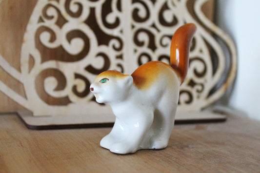 Soviet Porcelain Marten figurine - 2.9 inches - small USSR porcelain figurine - made in 1970