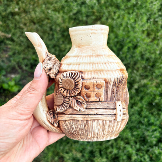 Vintage Truskavets Mineral Water Mug Kumanets | Ukrainian Folk Ceramic Souvenir | Soviet Era Majolica Pottery | Rustic Collectible