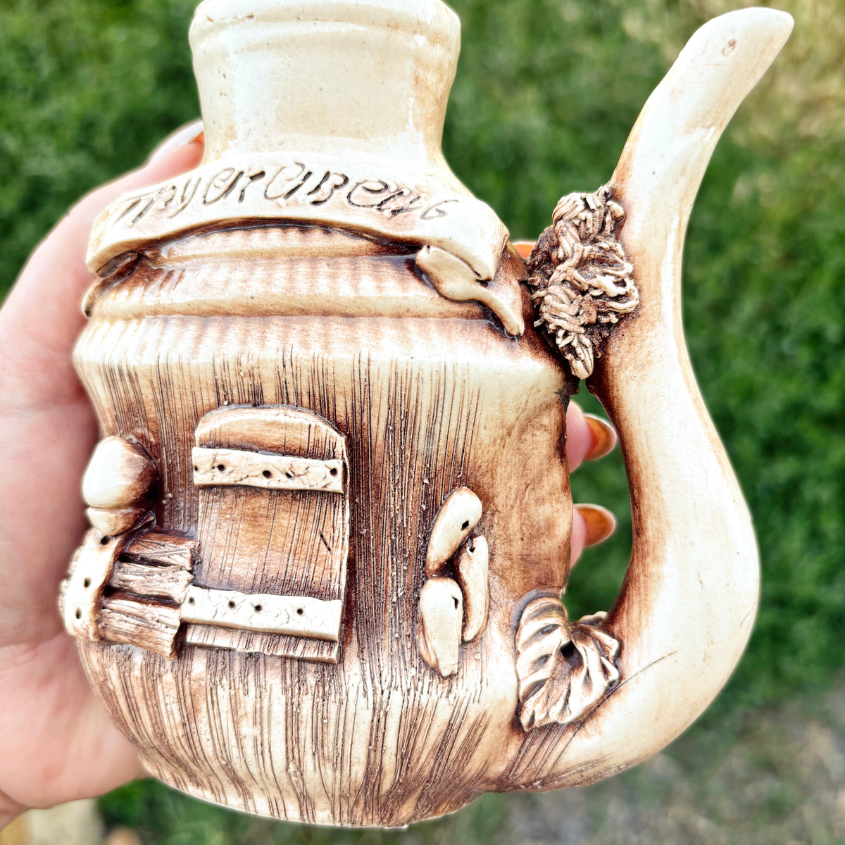 Vintage Truskavets Mineral Water Mug Kumanets | Ukrainian Folk Ceramic Souvenir | Soviet Era Majolica Pottery | Rustic Collectible