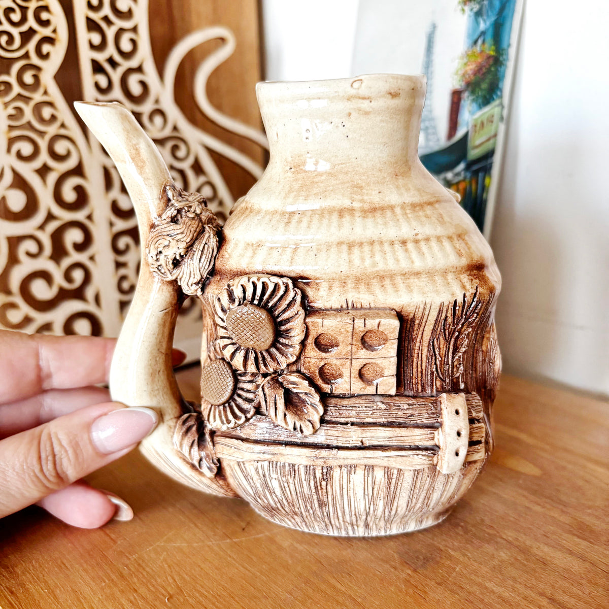 Vintage Truskavets Mineral Water Mug Kumanets | Ukrainian Folk Ceramic Souvenir | Soviet Era Majolica Pottery | Rustic Collectible