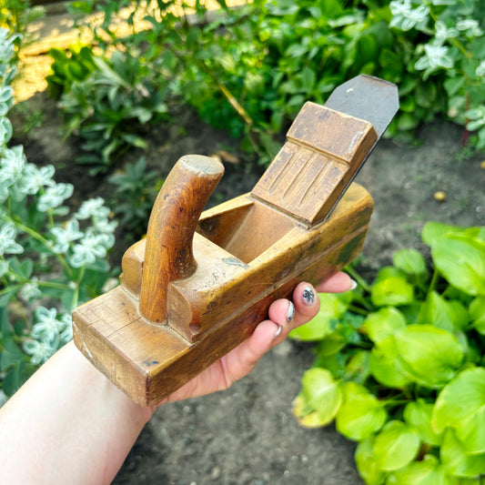 Vintage Soviet Wooden Hand Plane, USSR Carpenter Tool, Rustic Woodworking Planer, Retro Workshop Decor, Collectible Woodworking Tool