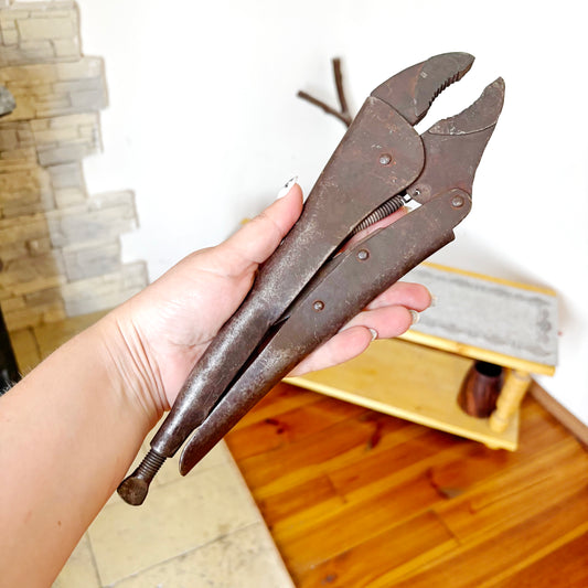 Vintage Soviet Locking Pliers 12 Inch | Heavy Duty Hand Vise Clamp | USSR Workshop Tool | 1970s 1980s Industrial Collectible