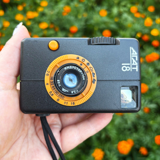 Vintage Agat-18 Half Frame Film Camera | Industar-104 28mm Lens | Soviet 35mm Camera | 1980s Retro Photography Collectible - Non-working