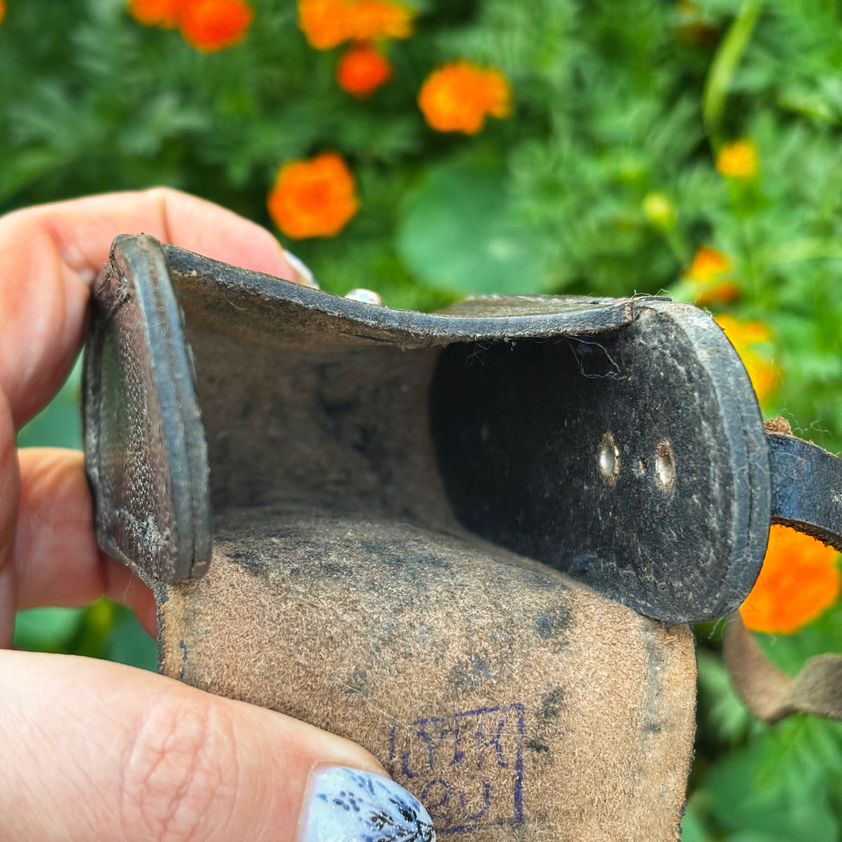 Vintage Soviet Leather Exposure Meter Case, USSR Photography Accessory, 1960s–1970s, Textured Leather Pouch with Strap