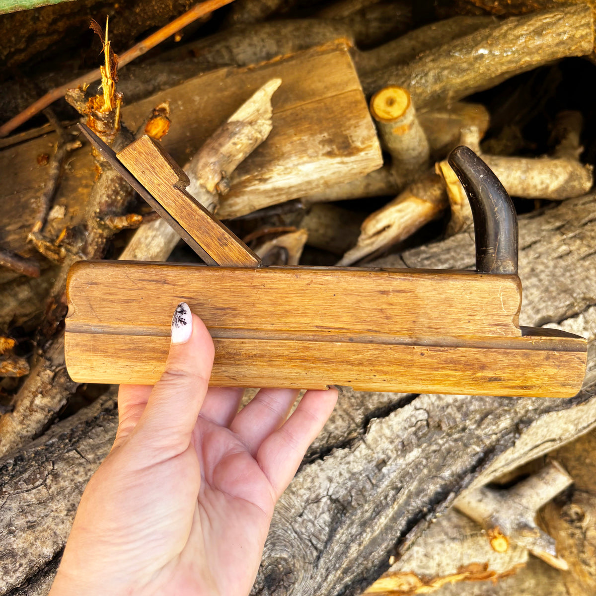 Vintage Soviet Wooden Molding Plane, USSR Carpenter Tool, 1950s–1980s, Handcrafted Profile Plane with Steel Blade