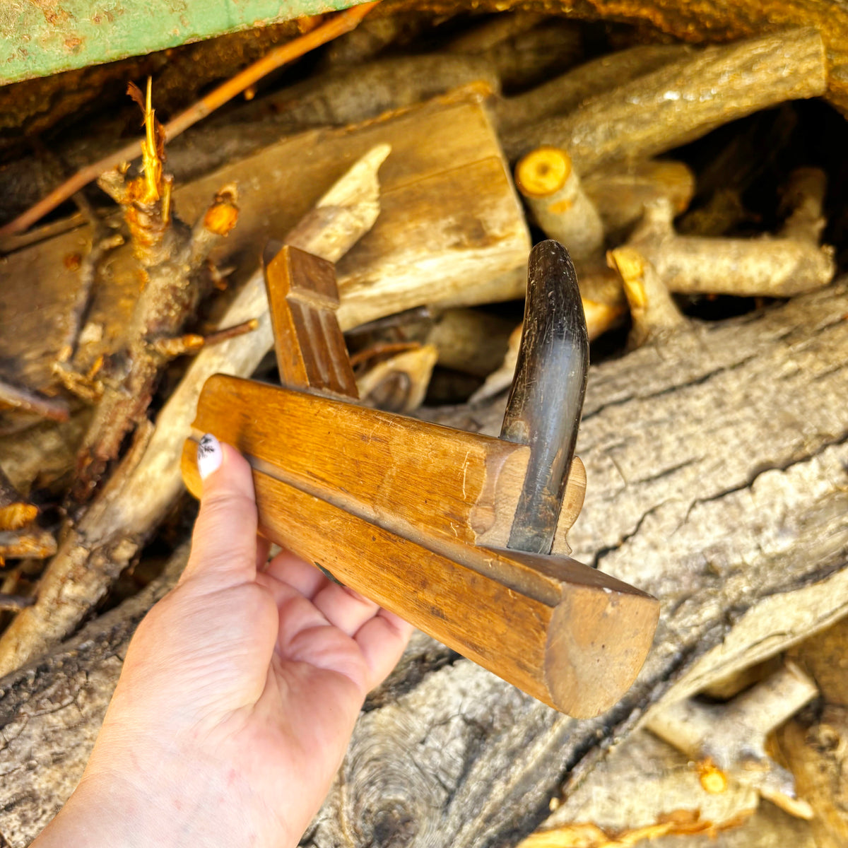 Vintage Soviet Wooden Molding Plane, USSR Carpenter Tool, 1950s–1980s, Handcrafted Profile Plane with Steel Blade