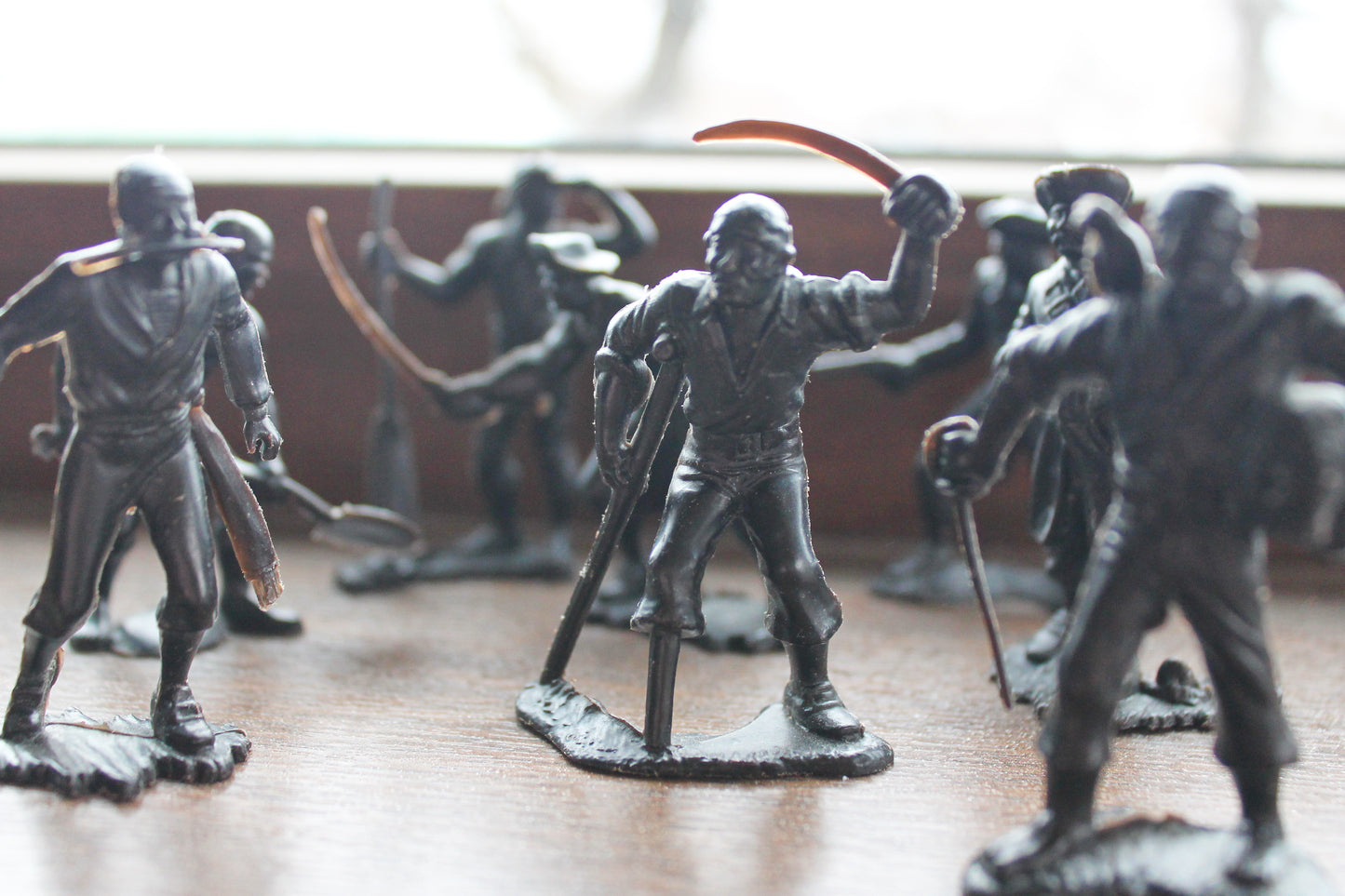 Set of 8 ussr vintage plastic toys - 2.4 inches - pirates - Soviet toys soldiers - 1970s