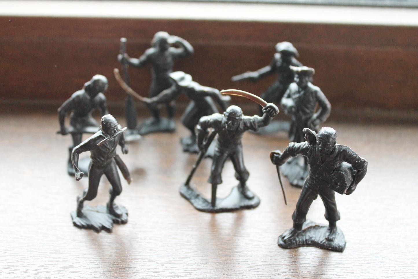 Set of 8 ussr vintage plastic toys - 2.4 inches - pirates - Soviet toys soldiers - 1970s