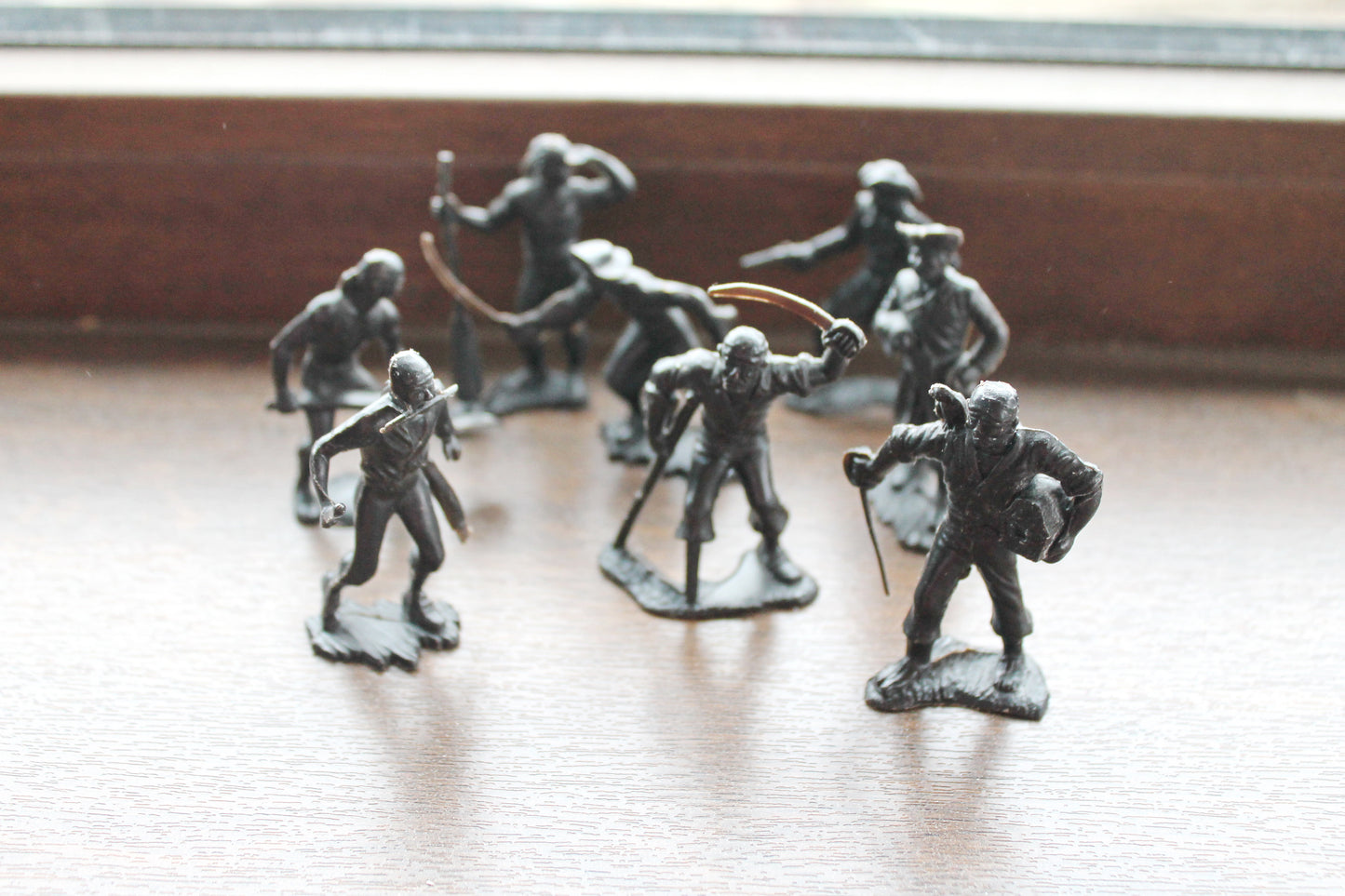 Set of 8 ussr vintage plastic toys - 2.4 inches - pirates - Soviet toys soldiers - 1970s