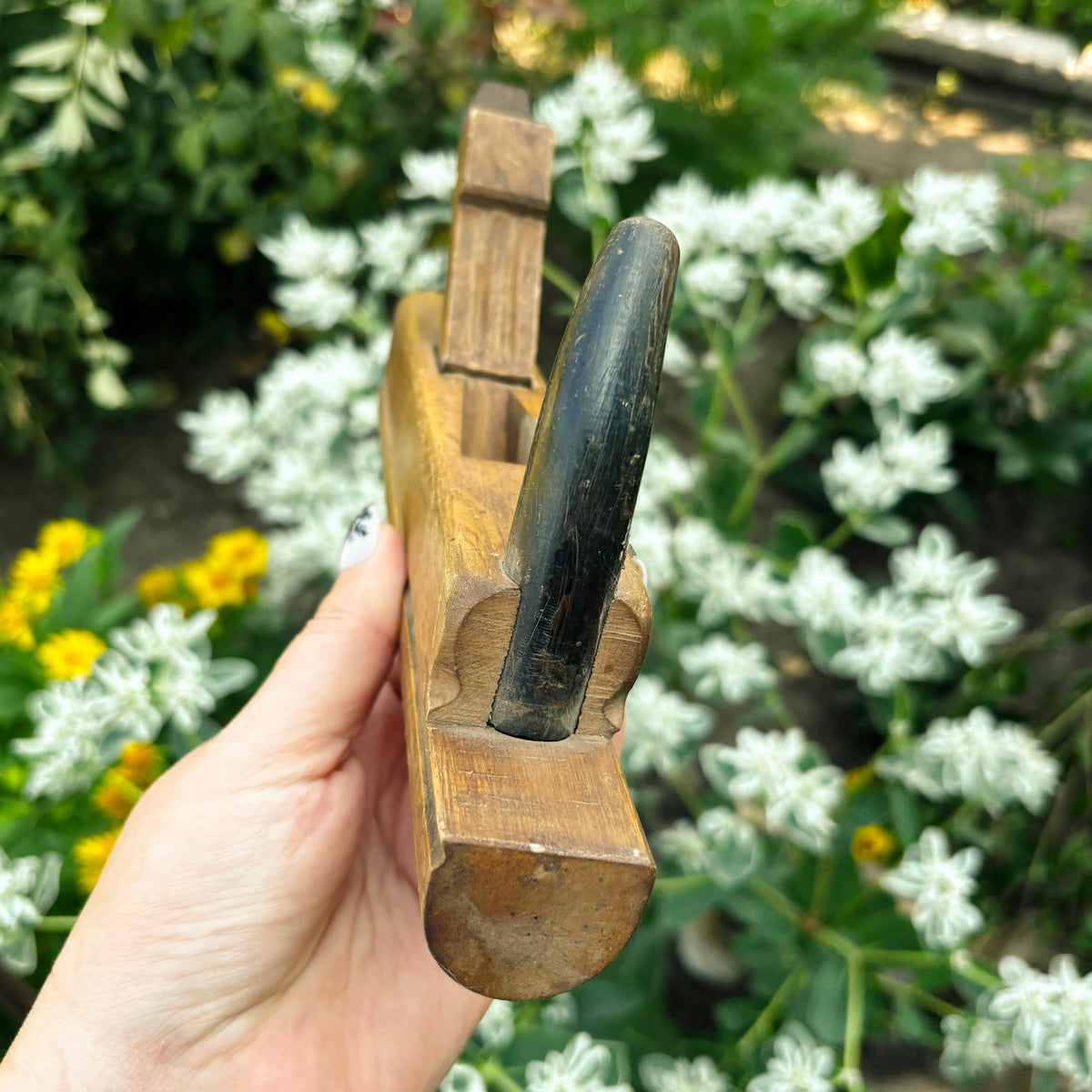 Vintage Soviet Wooden Molding Plane, USSR Carpenter Tool, 1950s–1980s, Handcrafted Profile Plane with Steel Blade