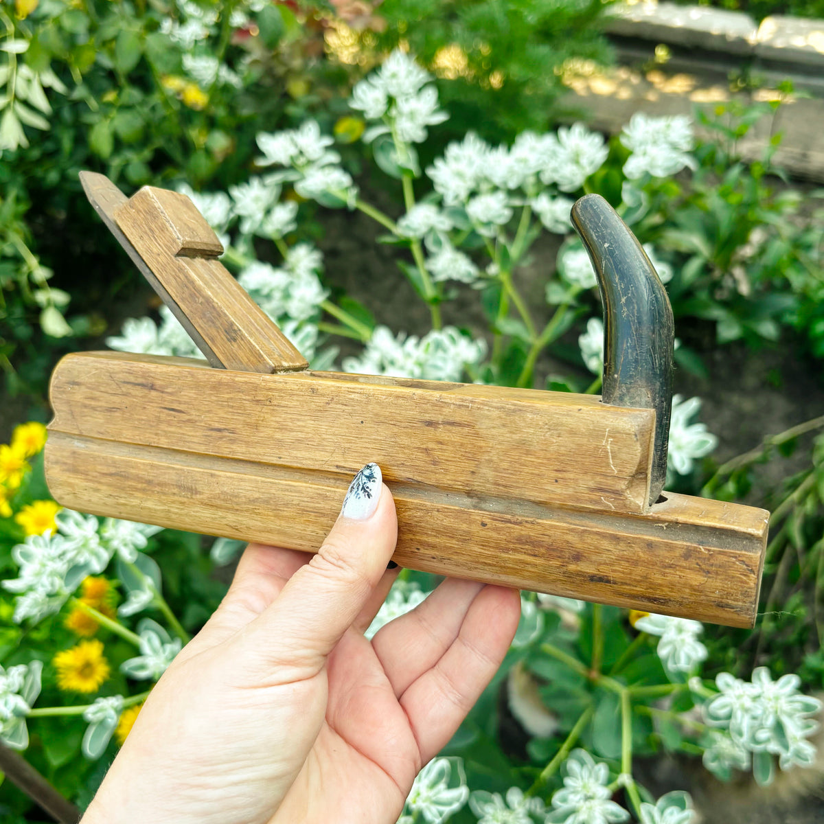Vintage Soviet Wooden Molding Plane, USSR Carpenter Tool, 1950s–1980s, Handcrafted Profile Plane with Steel Blade