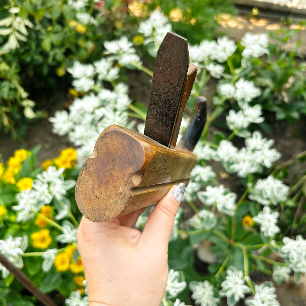 Vintage Soviet Wooden Molding Plane, USSR Carpenter Tool, 1950s–1980s, Handcrafted Profile Plane with Steel Blade