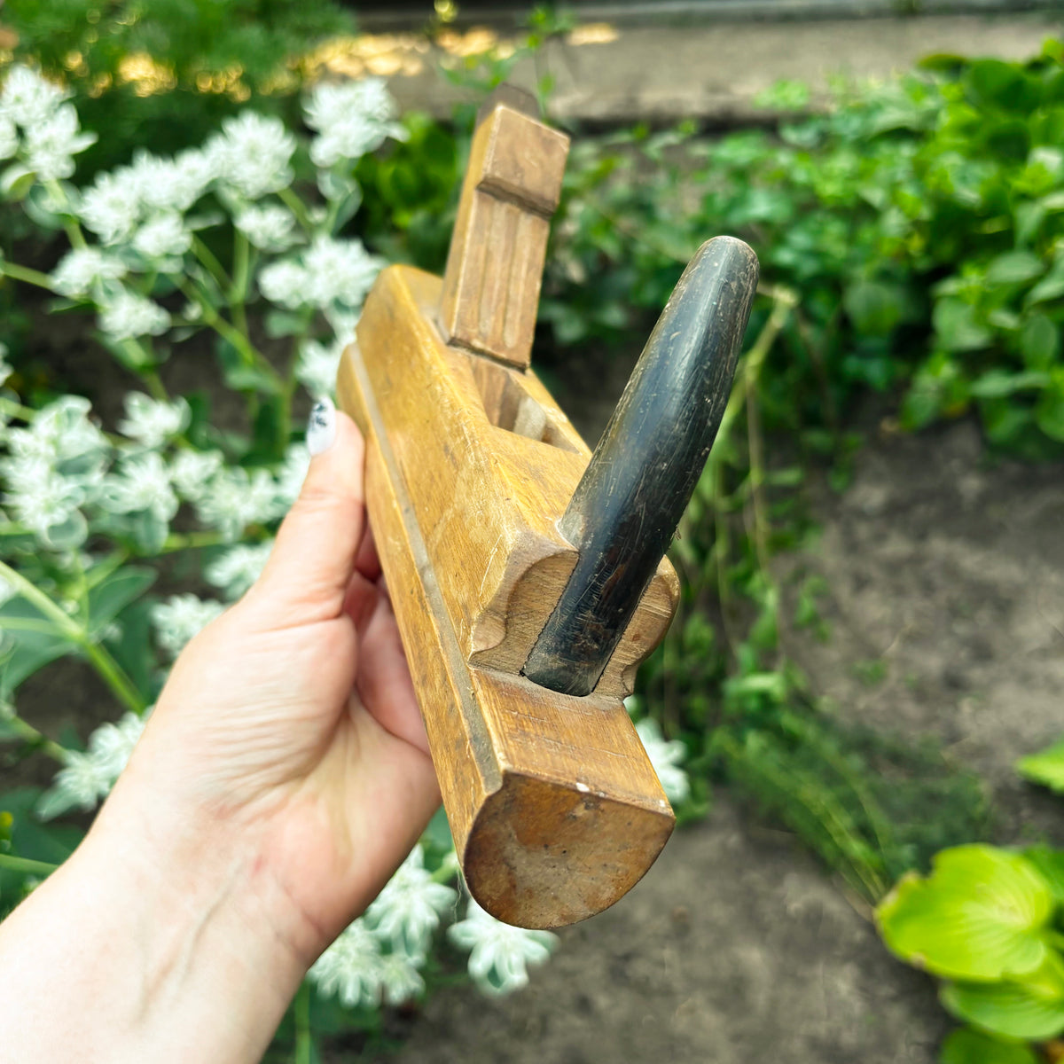 Vintage Soviet Wooden Molding Plane, USSR Carpenter Tool, 1950s–1980s, Handcrafted Profile Plane with Steel Blade