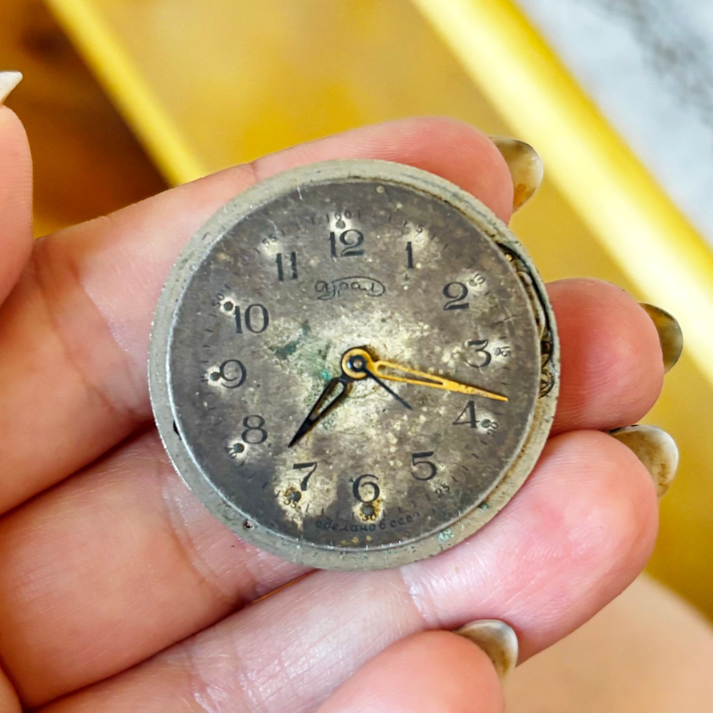 Vintage Pocket Watch Parts Lot, USSR Watch Movement, Antique Dials, Steampunk Assemblage, Restoration & Jewelry Making Supplies