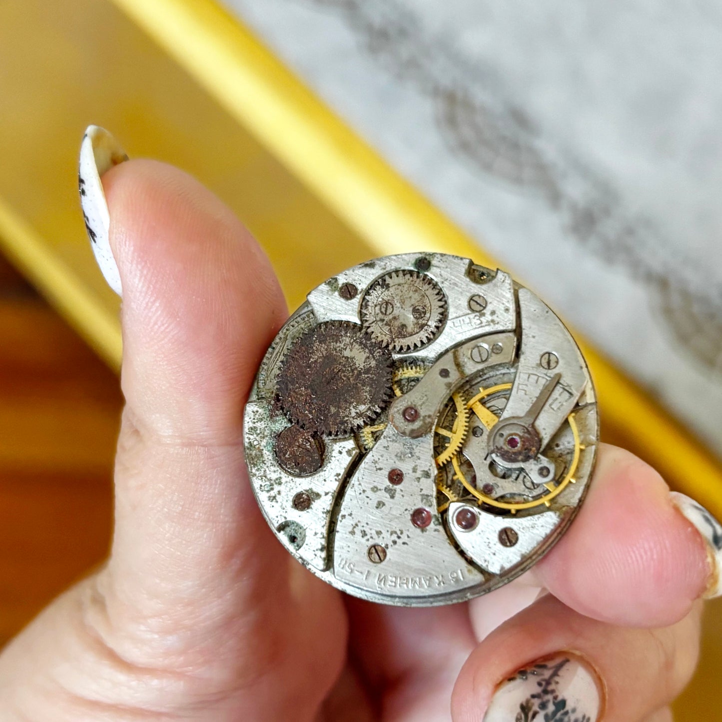 Vintage Pocket Watch Parts Lot, USSR Watch Movement, Antique Dials, Steampunk Assemblage, Restoration & Jewelry Making Supplies