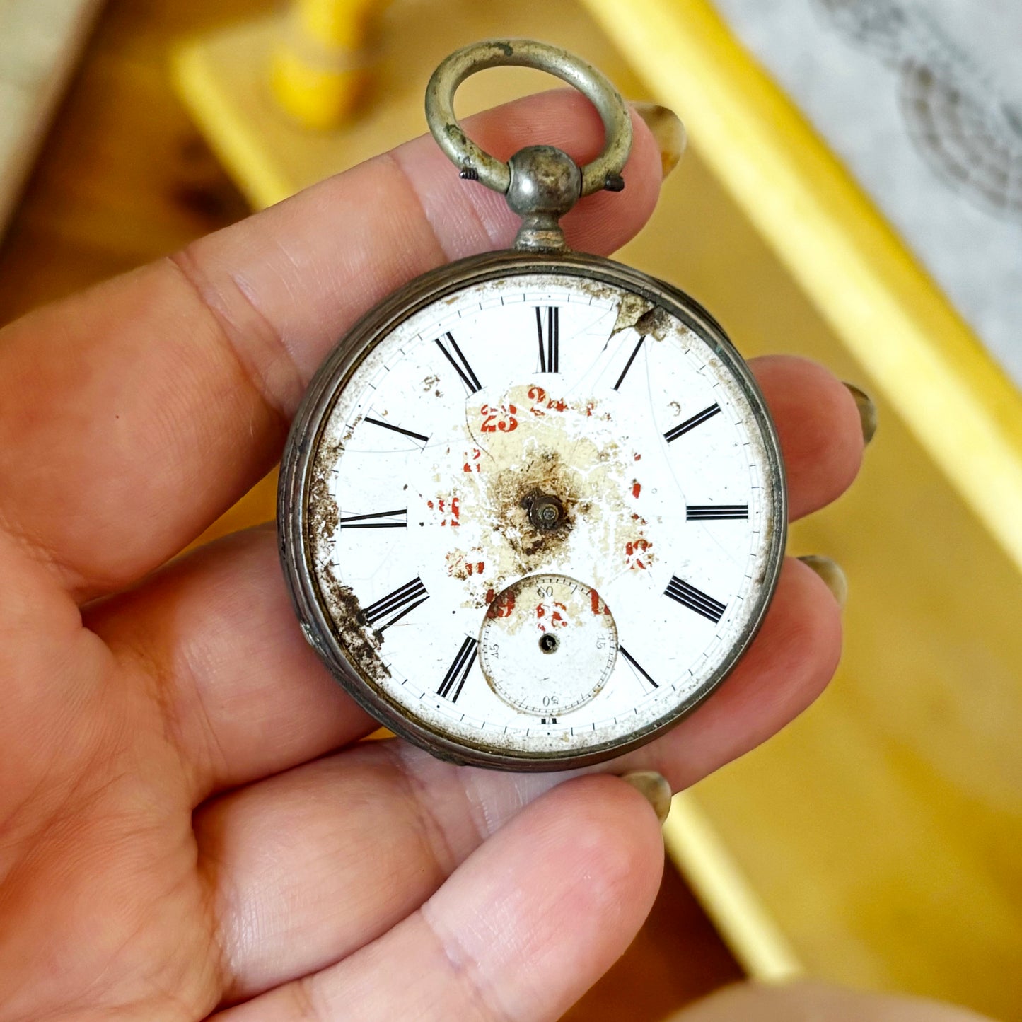 Vintage Pocket Watch Parts Lot, USSR Watch Movement, Antique Dials, Steampunk Assemblage, Restoration & Jewelry Making Supplies