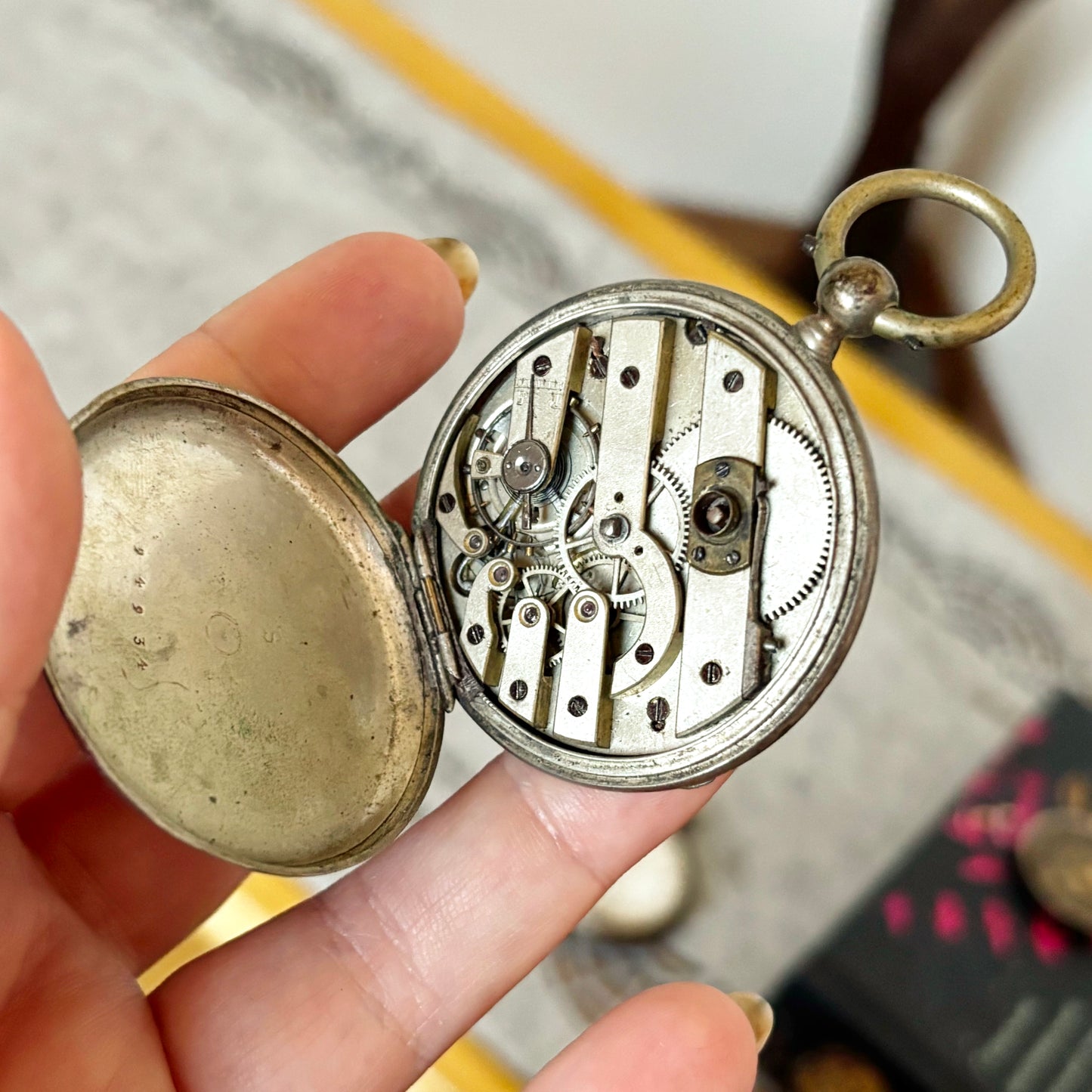 Vintage Pocket Watch Parts Lot, USSR Watch Movement, Antique Dials, Steampunk Assemblage, Restoration & Jewelry Making Supplies