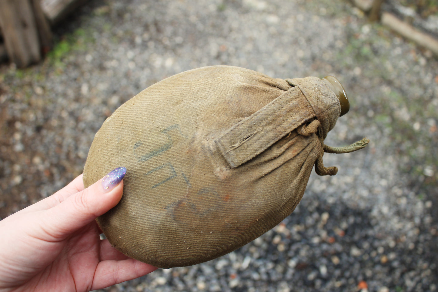 USSR Soldier's Canteen (no button) - Flask for Water - Army flask - Bottle with Cover Pouch - 1970s