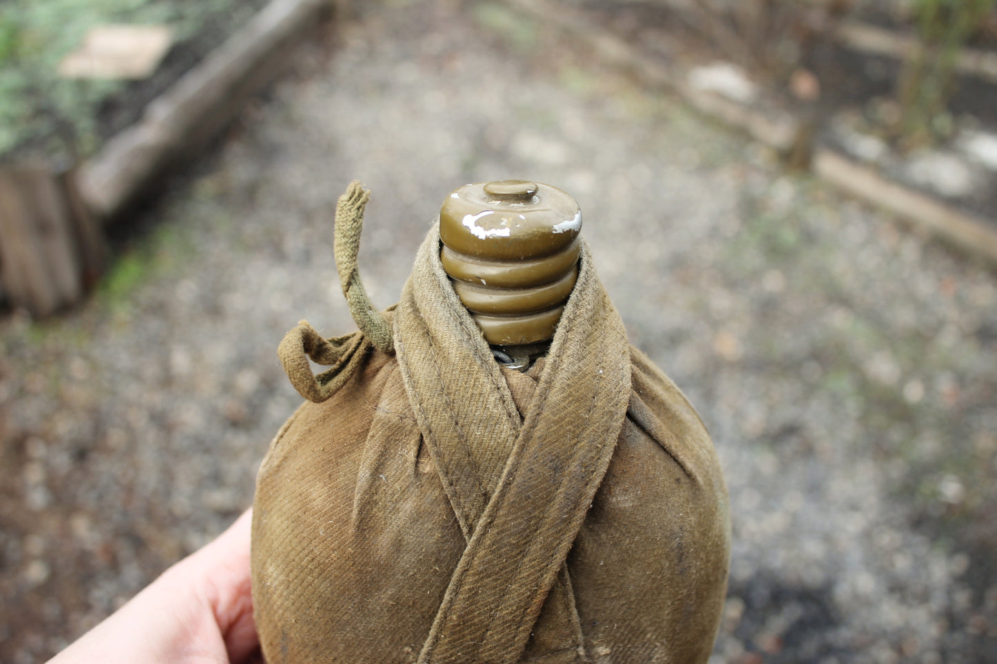 USSR Soldier's Canteen (no button) - Flask for Water - Army flask - Bottle with Cover Pouch - 1970s