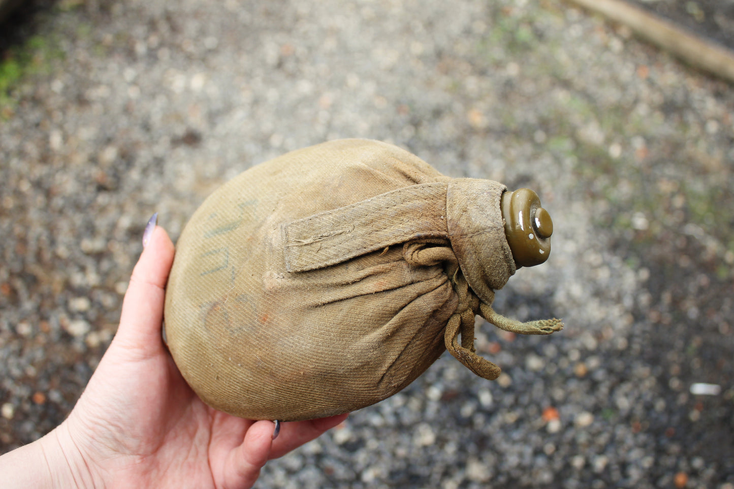 USSR Soldier's Canteen (no button) - Flask for Water - Army flask - Bottle with Cover Pouch - 1970s