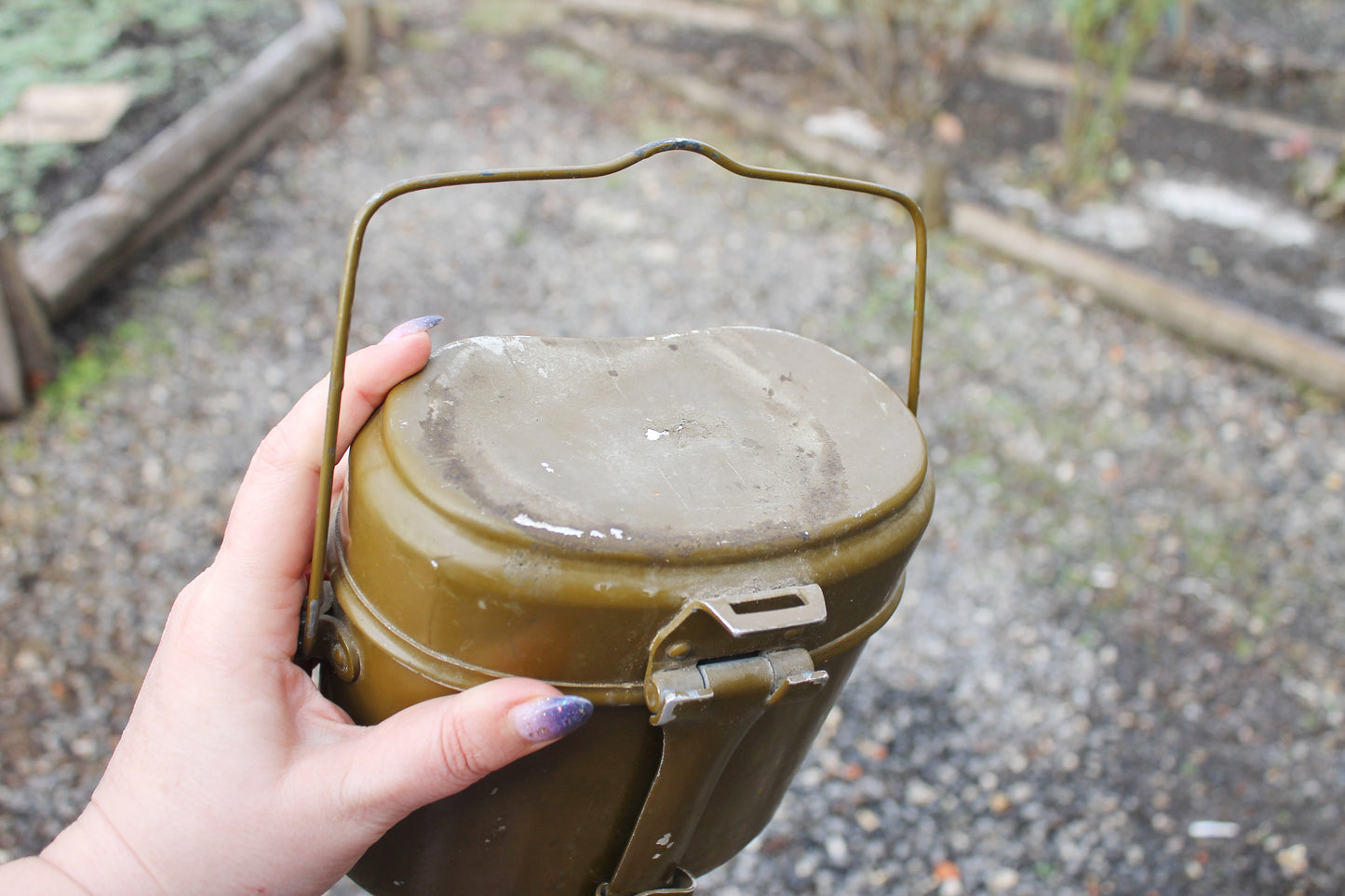 Military army USSR travelling soldier's cauldron - Tourist travel cauldron - 1960s Soviet army kit