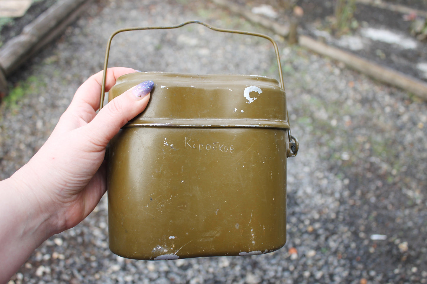 Military army USSR travelling soldier's cauldron - Tourist travel cauldron - 1960s Soviet army kit