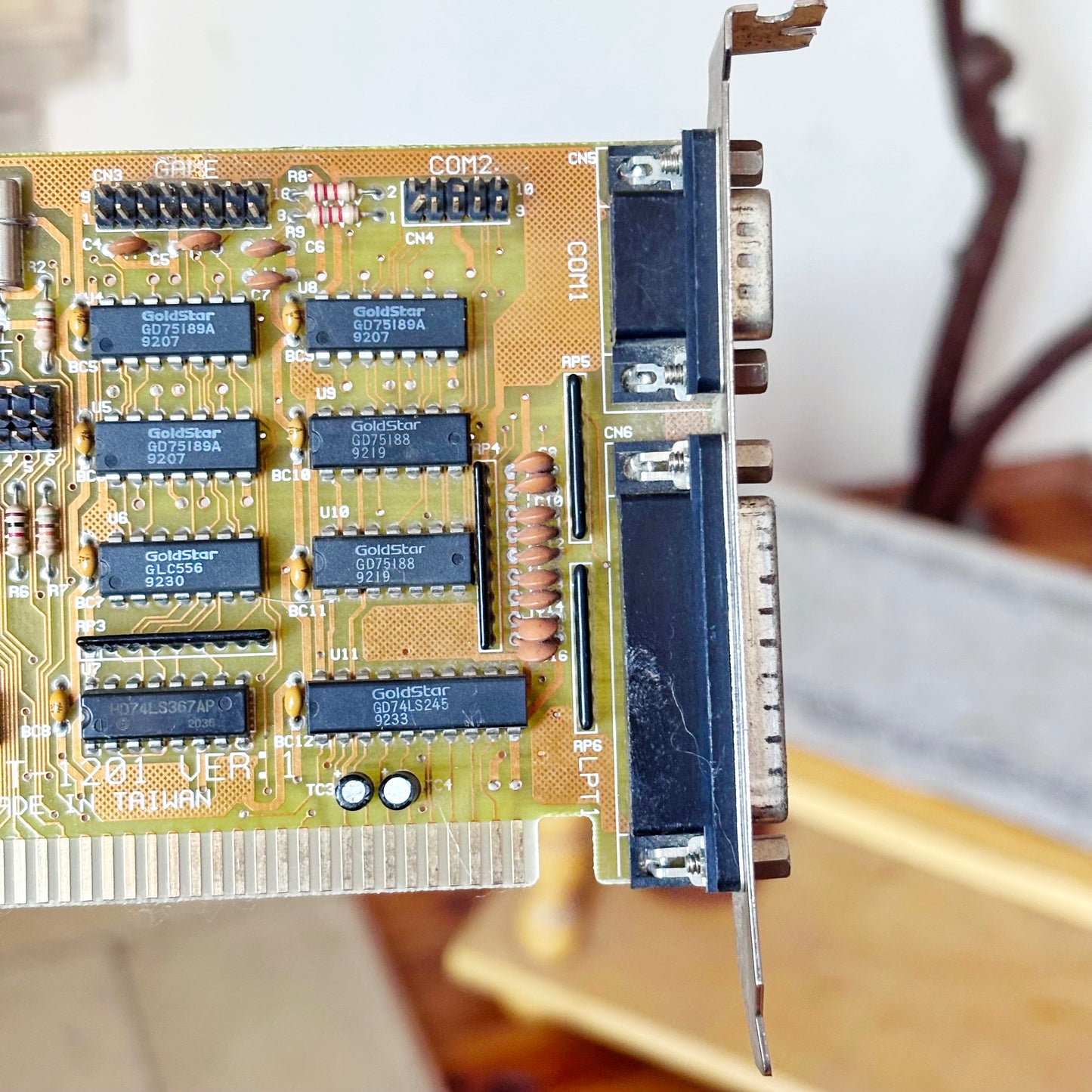 1992 GoldStar Prime 2 RT-1201 16-Bit ISA Multi I/O Controller Card for Vintage 286 386 486 PC, IDE FDD COM LPT. NOT TESTED