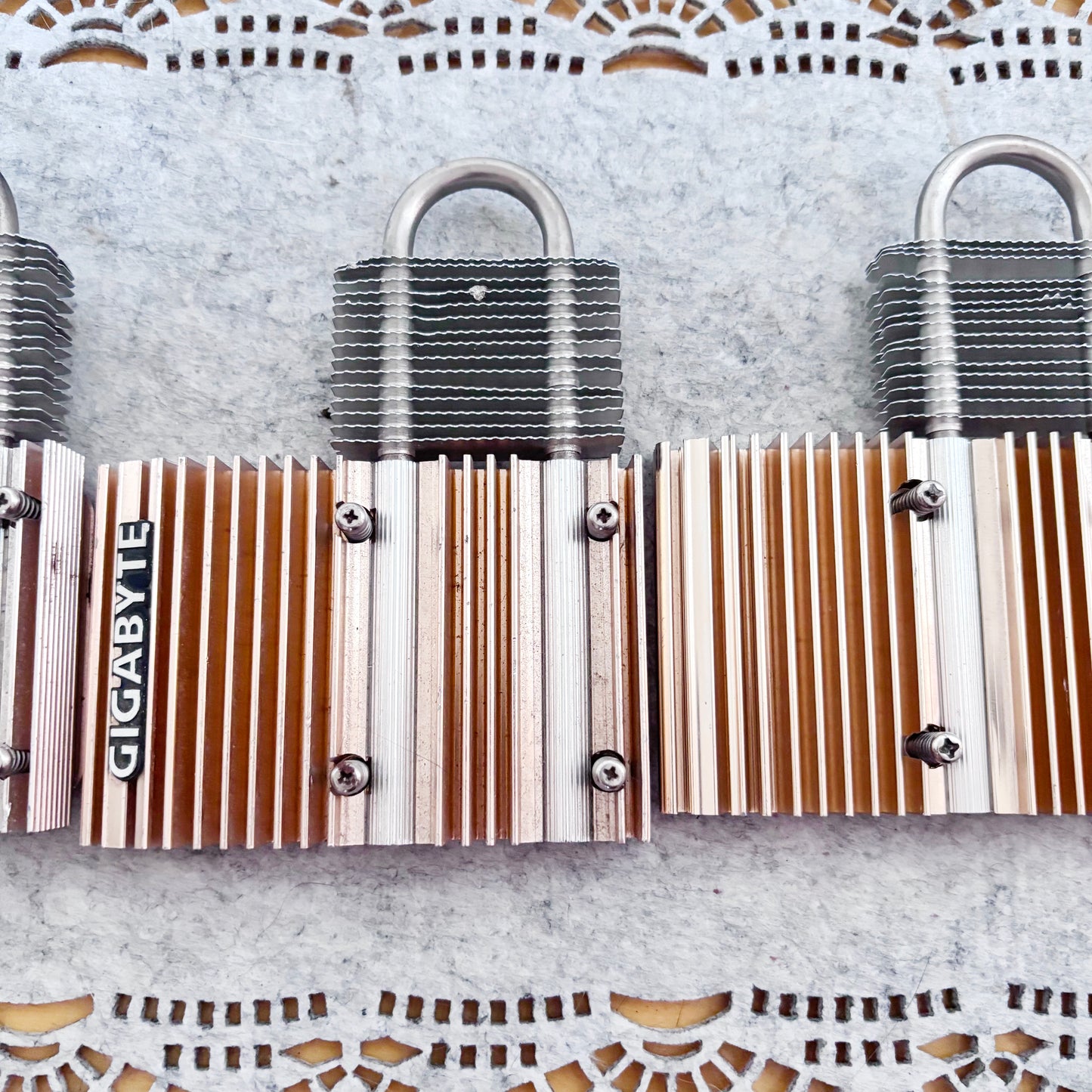 Set of 3 Vintage Gigabyte Silent-Pipe Heatsinks, Passive Heatpipe Coolers, 2000s PC Hardware, Retro Computer Parts